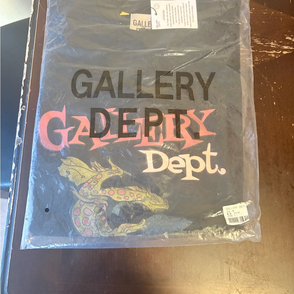 Gallery Dept Black Tee with Artistic Graphic